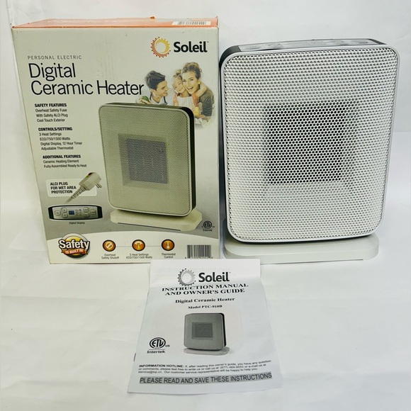 Soleil Digital Electric Portable Ceramic Space Heater, PTC-910B- NEW IN BOX - Picture 11 of 11